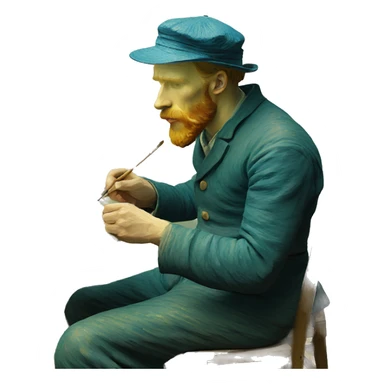van gogh pintando un cuadro sticker