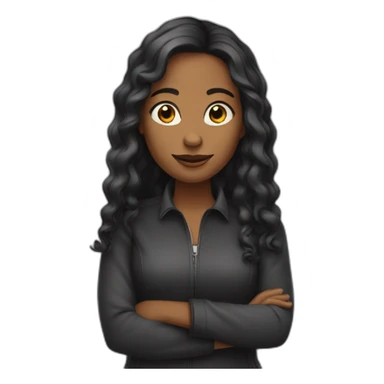 Mujer pelo negro y largo  sticker