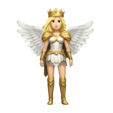 Blond Valkyrie full body with crown with wings sticker