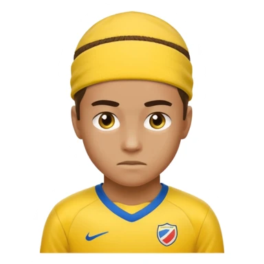 soccer winger with sweatband, yellow color. sticker
