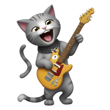 Cat rocking out to music sticker