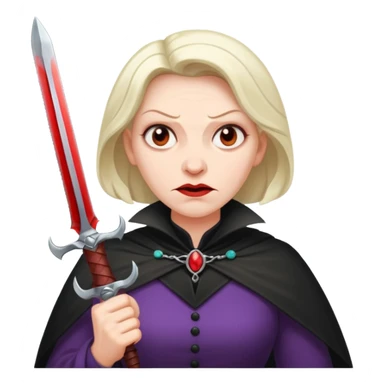 Evil Aunt Flo with painful daggers sticker