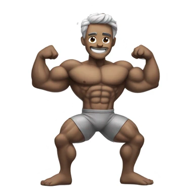 muscular man made of silver flexing sticker