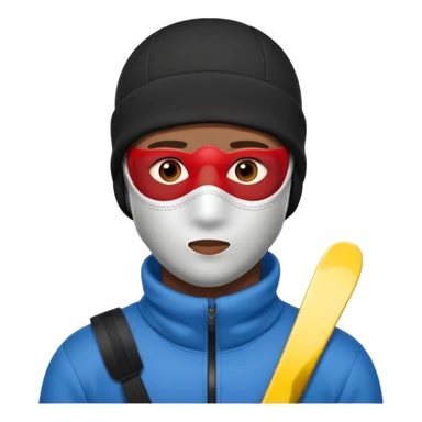 A black male in a ski mask sticker