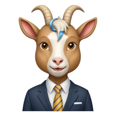 female goat with tie & suit sticker