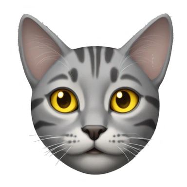 Grey Tabby cat with yellow eyes sticker