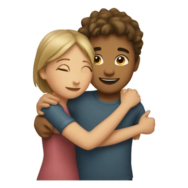Boy and girl hugging sticker