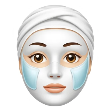 a white skincare beauty mask pack for face, without face, just only product sticker