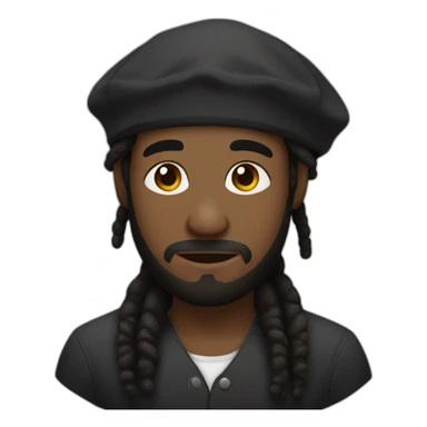 A black man with dread locks wearing a kippa sticker