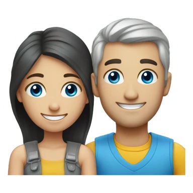 outdoor smiley couple portrait blue eyes sticker