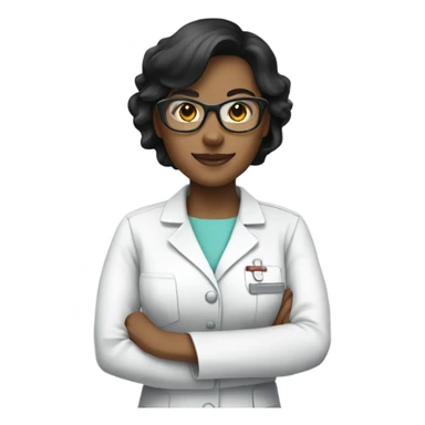 black haired light tan nurse with clear glasses sticker