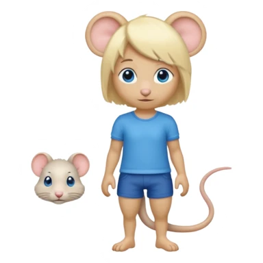 Rat with a blonde wig and blue eyes sticker