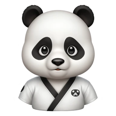 cute panda doing karate portrait, head and shoulders only, wearing white gi uniform, black belt visible, determined face, 3D cartoon, mobile game icon style, clean background, no text, no watermark
 sticker