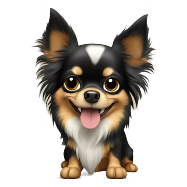black & tan long-haired chihuahua with thumbs up sticker