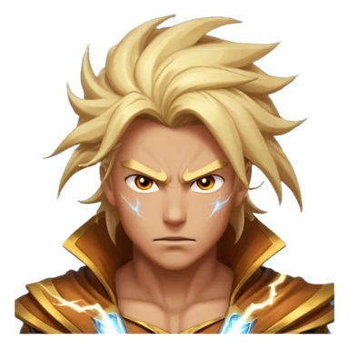 storm rider portrait, head and shoulders only, wind-swept hair, crackling lightning aura, storm clouds swirling behind, intense glowing eyes, epic fantasy vibe, 3D cartoon, mobile game icon style, clean background, no text, no watermark
 sticker