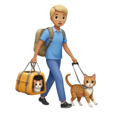Walker with cat in carrier, Pet Walkers. sticker