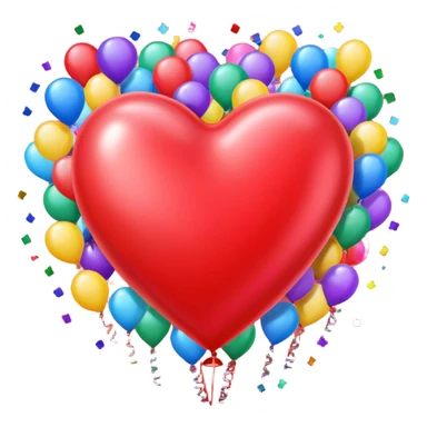 heart with K-pop stage confetti and balloons sticker