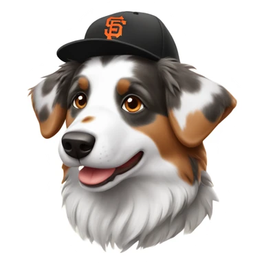 Australian shepherd in sf giants hat sticker