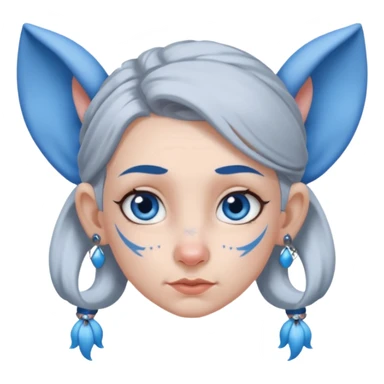 white-gray haired heavy blue tattooed head accessory big nose big ear young girl sticker
