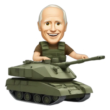 Vladimir Poutine qui mange une poutine sur un tank en patins à roulettes sticker