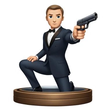 James Bond in iconic gun barrel pose, 007 agent sticker
