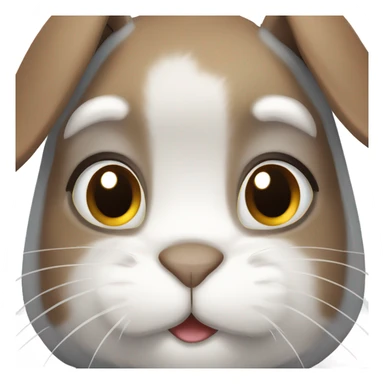 Lop-eared, brown, white and grey rabbit sticker
