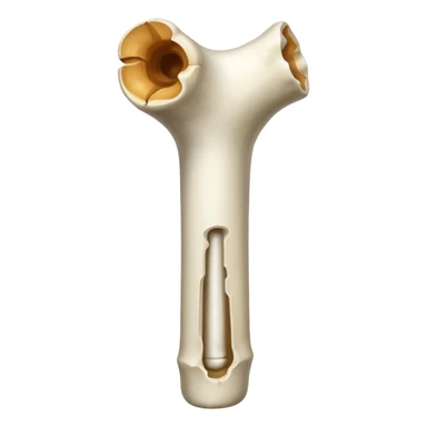 a femur bone with small holes inside sticker