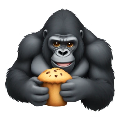 A gorilla eating a muffin  sticker