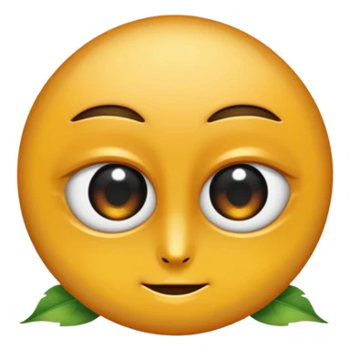 feuille d'érable couleur vermeille, deux yeux ronds noirs brillants sticker