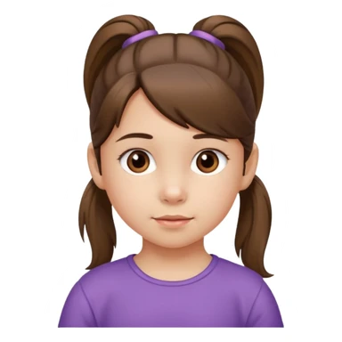 una chica pequeña con una cola de caballo de 4 años sticker