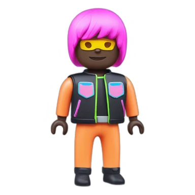 playmobil wearing NEON LIGHT CLOTHES sticker