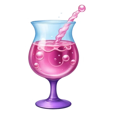 pink colored drink in a medieval potion glass sticker
