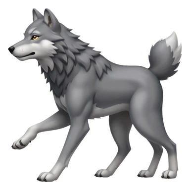 wolf walking on 4 sticker