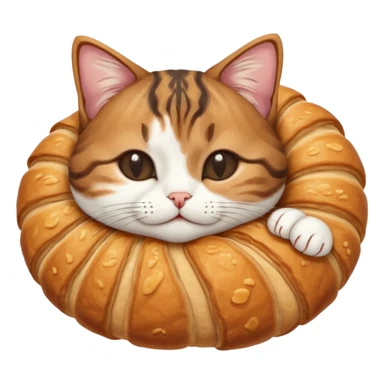 dark brown tabby and white cat in crossaint position upside down with eyes closed sticker