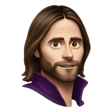 Jared Leto with face like eggplant sticker