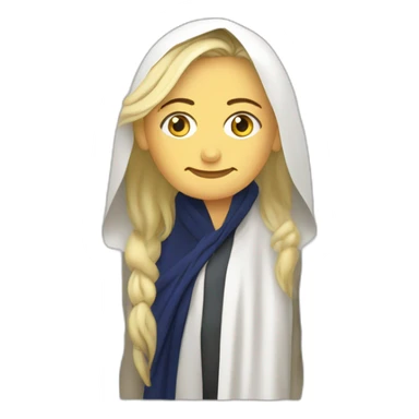 Marine le pen with djellaba sticker