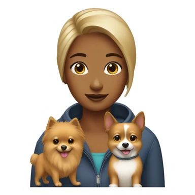 A girl with a pomeranian sticker