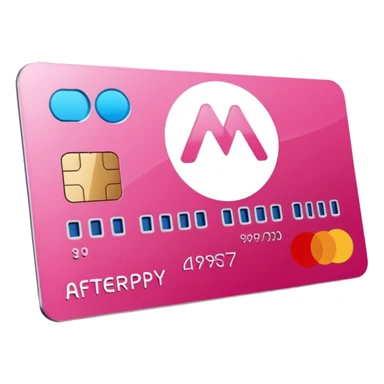 pink afterpay word on a credit card sticker