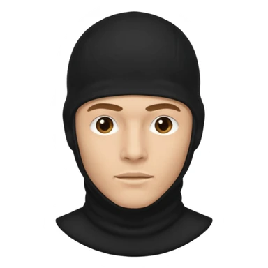 A guy with a brown mullet and a black baclava sticker