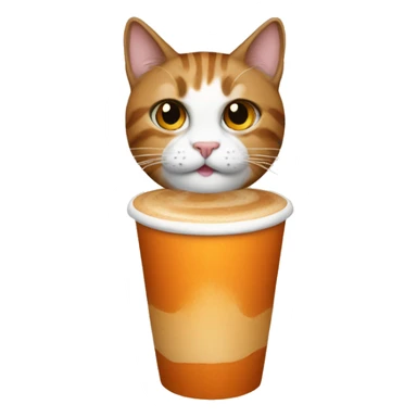 Cat with pumpkin spice latte sticker