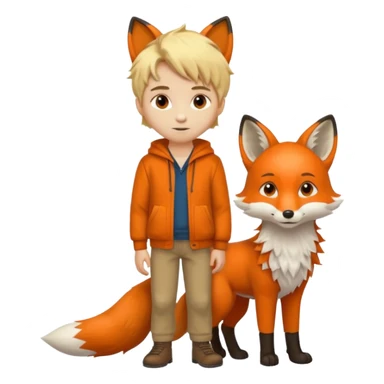 Pequeno Príncipe de corpo inteiro e a raposa sticker
