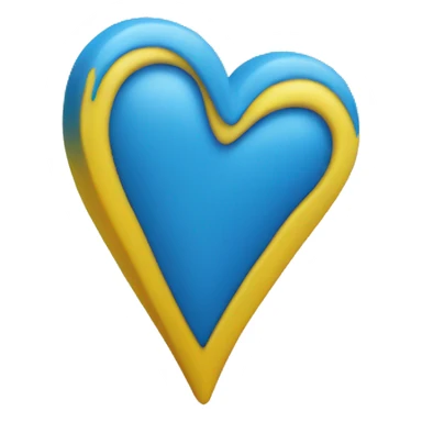 Blue and Yellow heart sticker