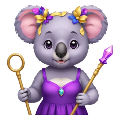 koala purple drees eyelashe magic wand sticker