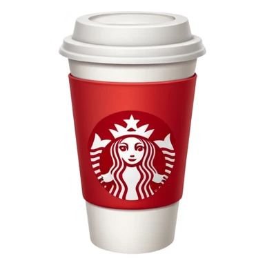 red starbucks cub with white lid sticker