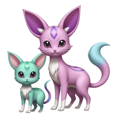 Espeon-Meloetta-Mew-Minccino-Delcatty-Pachirisu-fusion sticker