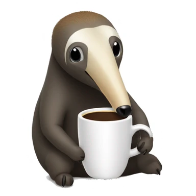 Anteater drinking cup of coffee sticker