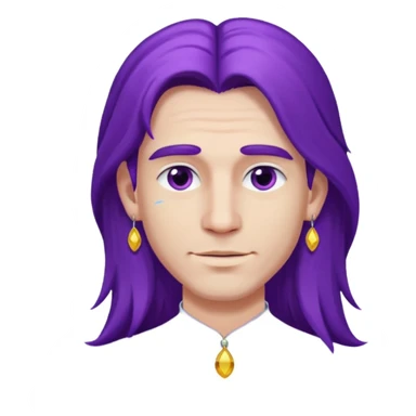 purple long haired man with earrings sticker