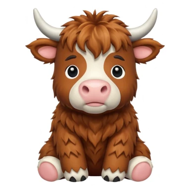 baby stuffed highland cow sticker