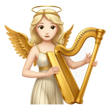 Muse of inspiration with wings and a harp in her hand sticker