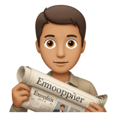 man with rolled newspaper sticker